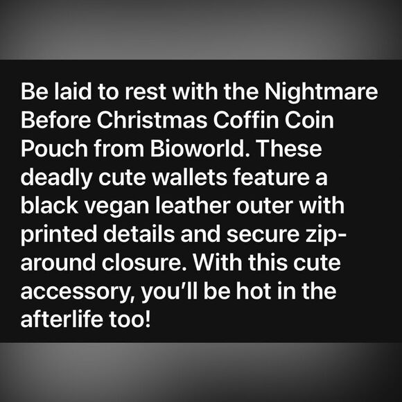 Nightmare before Christmas Jack Coffin Coin Pouch - Picture 5 of 6